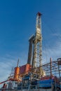 Drilling rig for deep drilling in oil and gas. Royalty Free Stock Photo