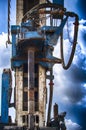Drilling rig. Drilling deep wells in the bowels of the earth. Industry and construction. Mineral exploration - oil, gas and other. Royalty Free Stock Photo