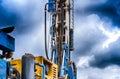 Drilling rig. Drilling deep wells in the bowels of the  earth. Industry and construction. Mineral exploration - oil, gas and other Royalty Free Stock Photo