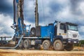 Drilling rig. Drilling deep wells in the bowels of the  earth. Industry and construction. Mineral exploration - oil, gas and other Royalty Free Stock Photo