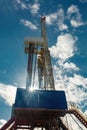 General view of the drilling rig against the sky Royalty Free Stock Photo