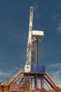 General view of the drilling rig against the sky Royalty Free Stock Photo