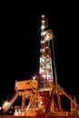 Drilling rig at night