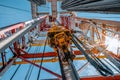 Drilling rig in oil field for drilled into subsurface in order to produced crude, inside view. Royalty Free Stock Photo