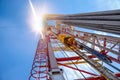 Drilling rig in oil field for drilled into subsurface in order to produced crude, inside view. Royalty Free Stock Photo