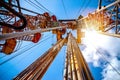 Drilling rig in oil field for drilled into subsurface in order to produced crude, inside view. Petroleum Industry