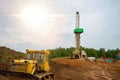 Drilling rig in oil field for drilled into subsurface in order to produced crude, inside view. Royalty Free Stock Photo