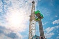 Drilling rig in oil field for drilled into subsurface in order to produced crude, inside view