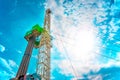 Drilling rig in oil field for drilled into subsurface in order to produced crude, inside view