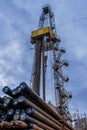 Drilling rig in oil field for drilled into subsurface in order to produced crude.