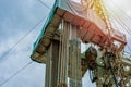 Drilling rig in oil field for drilled into subsurface in order to produced crude.