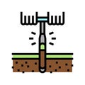 drilling tool for soil testing color icon vector illustration Royalty Free Stock Photo