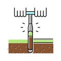 drilling tool for soil testing color icon vector illustration