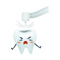 Drilling tooth for caries treatment, Dental care, mouth hygiene, teeth restoration cartoon vector illustration