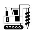 Drilling vehicle Line Vector Icon easily modified