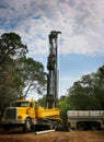 Drilling a water well on country land.