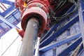 Drilling work at the well. drill rig, rotation of drill pipe Royalty Free Stock Photo