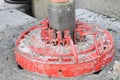 Drilling work at the well. drill rig, rotation of drill pipe Royalty Free Stock Photo