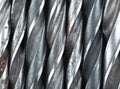 Drills in the pile industrial background