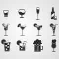 Drink and alcohol icon set Royalty Free Stock Photo
