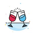 Drink, Alcohol, Juice, Romantic, Couple Abstract Flat Color Icon Template