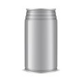 Drink aluminum can with ribbed top isolated on white background, realistic mockup. Blank beverage package, vector template Royalty Free Stock Photo