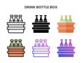 Drink Bottle Box icons set with different styles. Royalty Free Stock Photo