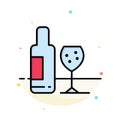 Drink, Bottle, Glass, Love Abstract Flat Color Icon Template