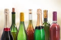 Alcohol drinks bottles on light background Royalty Free Stock Photo