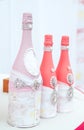 Drink bottles on a dessert table Royalty Free Stock Photo