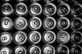 Drink Cans Background From Much Of Metal Beer Cans - Generative AI Royalty Free Stock Photo