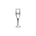 Drink champagne sign. Christmas party icon with wine glass. Hand Royalty Free Stock Photo
