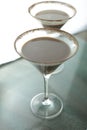 Drink with Chocolate with Martini Glasses
