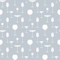 Drink and cocktail glasses seamless pattern background. Design for cover menu, wine list or restaurant card Royalty Free Stock Photo