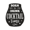 Drink cocktail time monochrome element Royalty Free Stock Photo