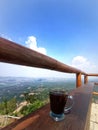 Drink cofee in beauty mountain
