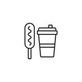 Drink and corn dog set food icon vector basic design Royalty Free Stock Photo