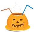 Drink cup in old jack-o-lantern style