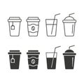 Drink Cup set icon, Coffee, tea and smoothie, juice Vector isolated illustration Royalty Free Stock Photo