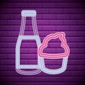 Drink with cupcake neon light label