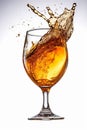 drink foam alcohol beer gradient cold splash glass background bubble gold. Generative AI. Royalty Free Stock Photo