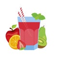Glass of healthy fruit juice mix icon vector Royalty Free Stock Photo