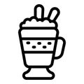 Drink frappe icon outline vector. Iced cup food