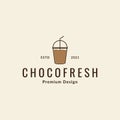 Drink fresh chocolate with cup modern logo symbol icon vector graphic design illustration idea creative