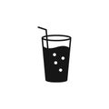 Drink glass icon flat vector illustration Royalty Free Stock Photo