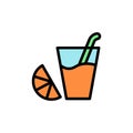 Drink glass orange icon. Simple color with outline vector elements of alternative medicine icons for ui and ux, website or mobile Royalty Free Stock Photo