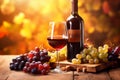 beverage glass alcoholic alcohol food bottle wine winery grape background drink. Generative AI. Royalty Free Stock Photo