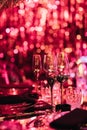 Drink glasses in blurred light for party