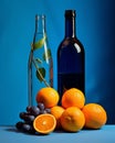 Drink grapes closeup vine orange bottle vintage alcohol blue wine group