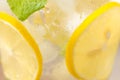 Drink for hot summer days. Fresh lime and lemon lemonade. Select